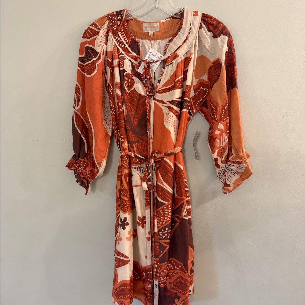 NWT, Boho Floral Dress, CIEBON, Nordstrom Rust & Cream, Flowey Dress, SzS